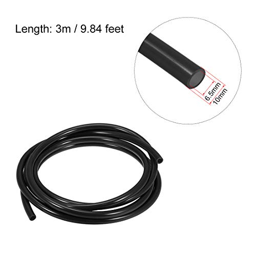 uxcell Pneumatic Air Tubing, 10mm OD x 6.5mm ID 3 Meter (118 Inch) Long PU Polyurethane Air Compressor Tubing Hose Pipe Black - color: Black, size: 3 meter
