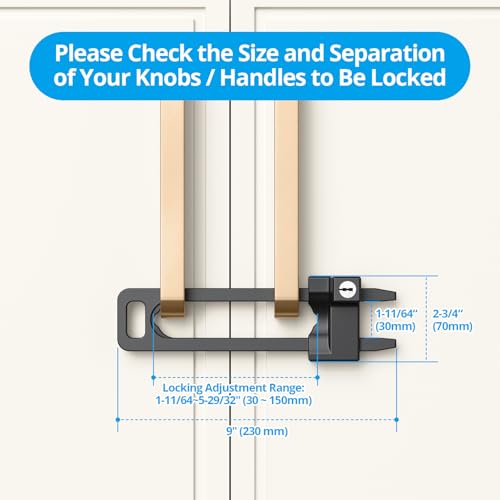 AST Keyed Cabinet Lock, 2 Locks 4 Keys, Key Alike, Childproof Drawer Latch - color: Matte Black