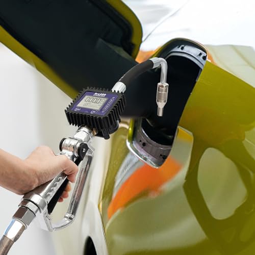 Gun Oil Electronic Digital Air Operated Oil Transfer Pump Oil Gun Nozzle Gun Flow Meter Oil Hose Control Valve Meter Oil Dispenser Automotive Digital Fuel Gun With 1/2" Flexible Hose And Manual Tip - color: Flexible tube+2 batteries