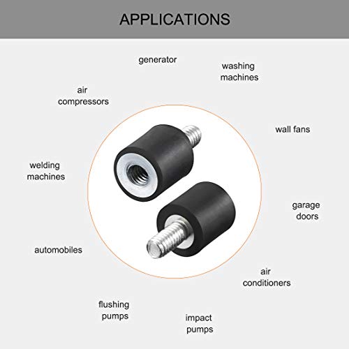 uxcell M4x8mm Male Female Rubber Mounts, Shock Absorber, for Motor Generator Compressor Garage Reverse Osmosis Pump Impact Air Generator Car Bobbins, D10mmxH10mm 4pcs - size: M4*8 D10*H10