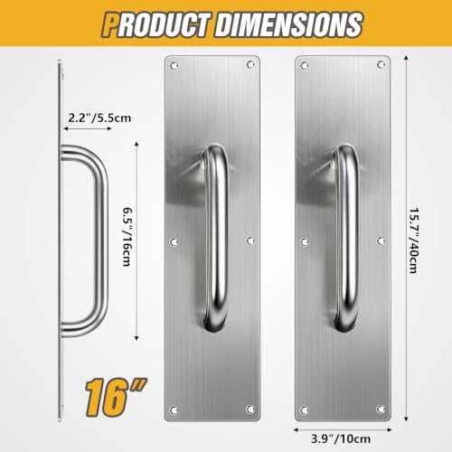 16" Stainless Steel Door Pull Handle for Home/Public/Commercial Door - size: 16'' Handle Pull