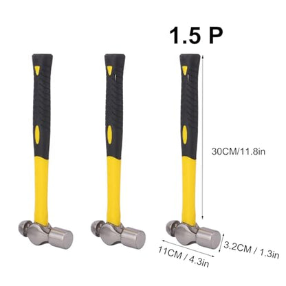 3 Pack 24 ounce Ball Pain Hammer, metal Ball Peen Hammer with soft anti slip handles, perfect for maintenance, use, camping - size: 3 Pack 24 oz