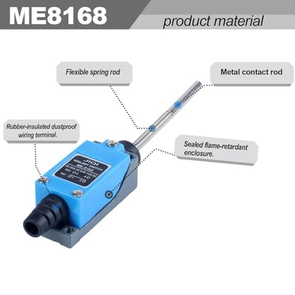 Momentary Limit Switch Travel Switch,omnidirectional Thick Lever Spring Rod,NO and NC self-resetting momentary switches (4pcs) - style: ME-8168