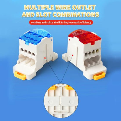 BORDSTRACT 690V 125A DIN Rail Distribution Box,Red - color: Red, size: 125A