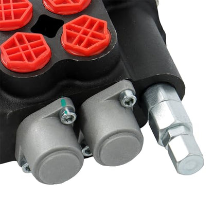 2 Spool P80 Hydraulic Control Valve Remote Control Double Acting 1.5m Cable Joystick for Construction and Agricultural Equipment