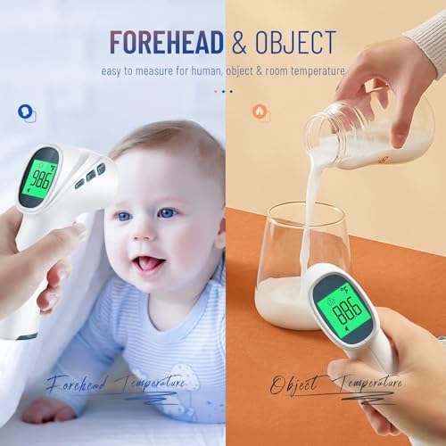 Forehead Thermometer for Adults and Kids, Non Contact, 1s Result (Gray) - color: Grey