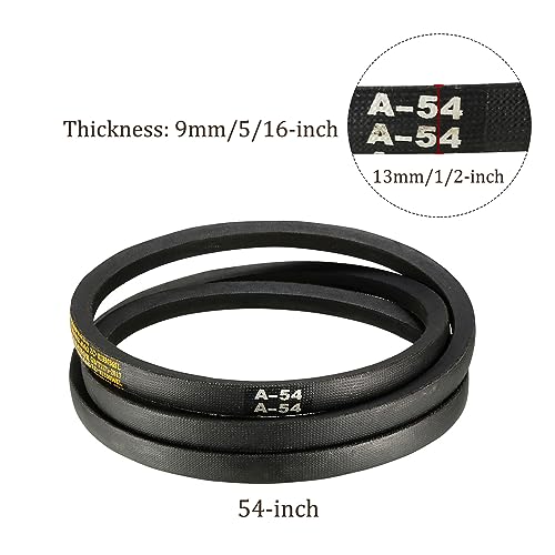 A-54 Drive V-Belt - [54-inch Inside Circumference] A-Section Rubber Drive Belt Wrapped for Transmission Use - size: A-54