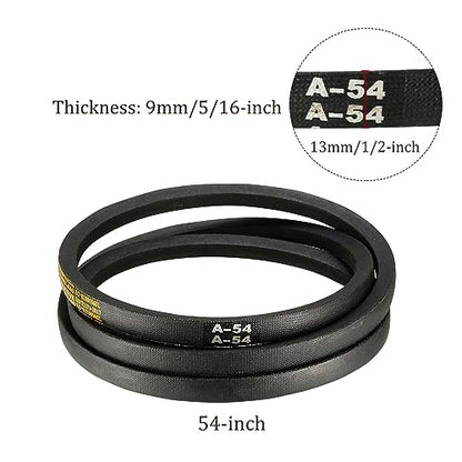 A-54 Drive V-Belt - [54-inch Inside Circumference] A-Section Rubber Drive Belt Wrapped for Transmission Use - size: A-54