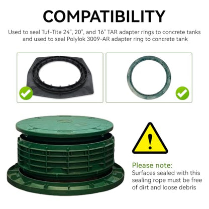 5/16" x 20ft Butyl Sealing Rope for Tuf-Tite and Polylok Septic Tank Risers