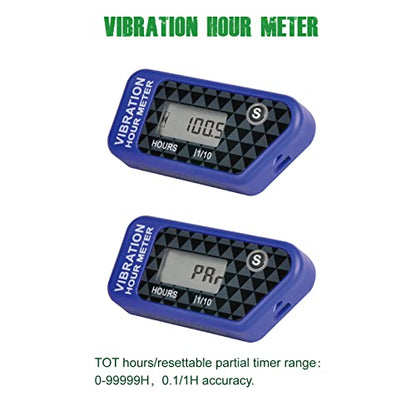 YOOREAL Vibration Hour Meter,Maintenance Hours Waterproof IP68 - color: Blue
