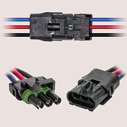 TRUE MODS 5pc 3-Wire Weather Pack Connector Kit 12 AWG 10in Wires Assembled - color: 3-Way 12 AWG, size: 5 Pack