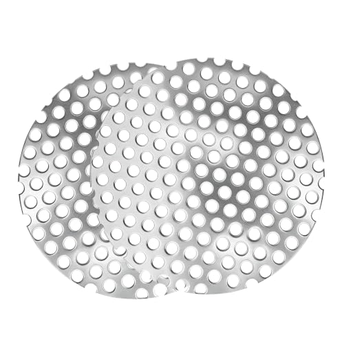 304 Perforated Stainless Steel Sheet, 0.2" Aperture (About 1/5",5mm), 19GAStainless Steel Mesh Panel, Flue Ventilation, Filtration, Speaker Grille (2pcs 4'' Round) - color: 2pcs 4'' Round