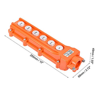 uxcell Hoist Crane Pendant Control Station Push Button Switch Orange