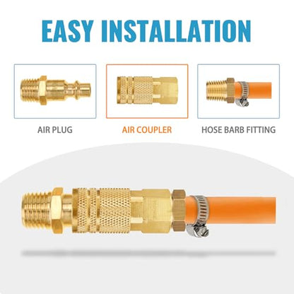 SUNGATOR 15-PCS Brass 1/4" Air Line Quick Connect Fittings, FNPT Coupler - size: 1/4'' Female, style: 15 Pack
