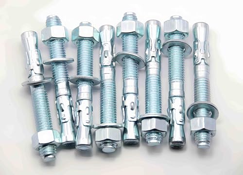 1/2"x4"Wedge Anchors by Zinced of Heavy-Duty Fastener for Cement and Concrete (8pcs Pack) - size: 1/2"x 4"-8pcs