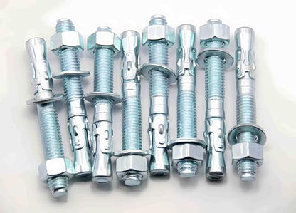 1/2"x4"Wedge Anchors by Zinced of Heavy-Duty Fastener for Cement and Concrete (8pcs Pack) - size: 1/2"x 4"-8pcs