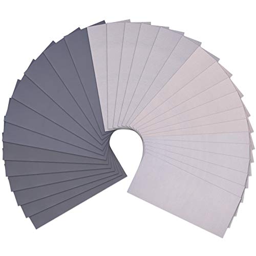 AUSTOR 30 Pieces Wet and Dry Sandpaper Assortment Fine Grit Sanding Sheets