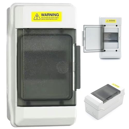 Din Rail Box 8x4x4 Inch Waterproof Circuit Breaker Box PC Plastic Outdoor Din Rail Enclosure for Communication Enclosure Small Breaker Outdoor Circuit