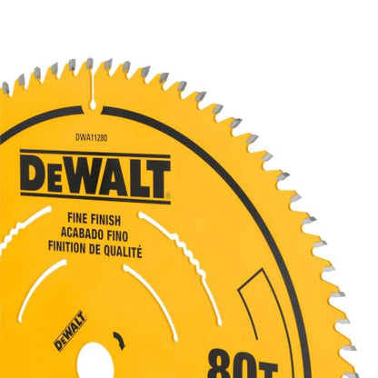 DEWALT 12 Inch 80T Carbide Circular Saw Blade, Fine Finish Saw Blade (DWA11280)