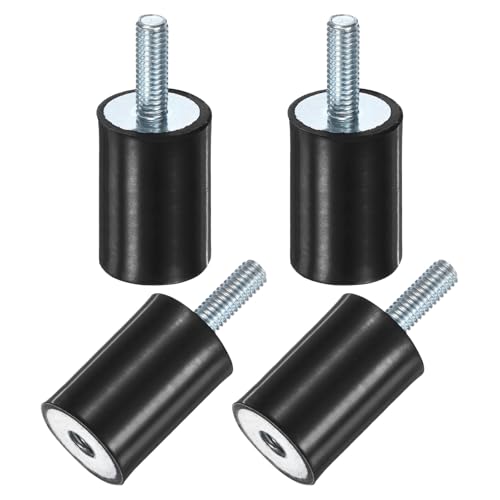 M METERXITY 4-Pack Rubber Mounts D20mmxH30mm Male/Female Vibration Isolators Cylindrical Shock Absorber W M6 x 18mm Studs for Air Compressor/Car/Pump/Boat/Garage Motor/Bobbins Rubber Isolators - size: M6 x 18mm, 20mm x 30mm