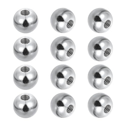 PATIKIL 12pcs M6 x 15mm Ball Nuts Knob, 304 Stainless Steel Round Solid Silver Light Fixture Decorative Screw Cap Cover Machinery Hardware
