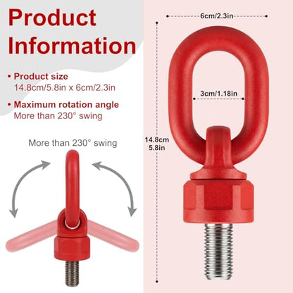 4pcs Eye Bolts M10x18 Load-Bearing 0.45Ton-0.9Ton Metric Thread Alloy Steel Material 360° Rotatable Eye Ring Alloy Steel Material Industrial-Grade Lifting Sling Tensile Strength >1080MPa - size: 4pcs M10x18