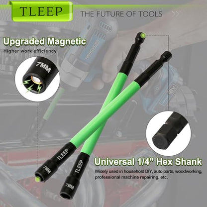 150MM 7mm Magnetic Power Nut Driver Set for Impact Drill, 1/4" Hex Head Drill Bit Set SAE Screwdriver Socket Set, Chrome Vanadium Steel Quick Change Chuck Socket Wrench Nut Setters - size: J.7mm