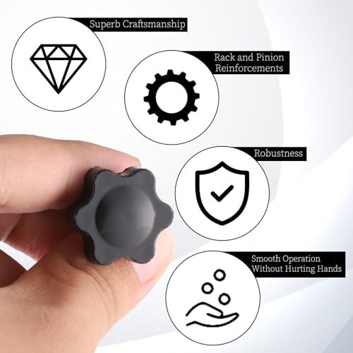 12 Pack 1/4-20 Black Star Knobs Star Hand Knob Threaded Knurled Thumb Nuts Thumb Screw Knobs with Bolts for Umbrella Base Replacement Female Threaded Hexagon Head Thru Knob