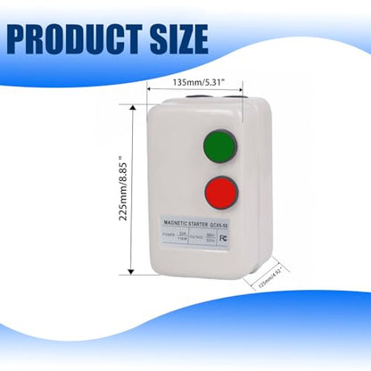 Magnetic Motor Starter 380V 11KW-15HP Magnetic Electric Motor Starter for Air Compressor, 3-Phase/Single-Phase Switch Magnetic Starter - style: 380v 11KW-15HP