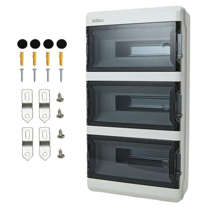 DOXU Circuit Breaker Box, IP66 Distribution Protection Box (AT-39 Way) - size: 39 - 296x550x130 MM