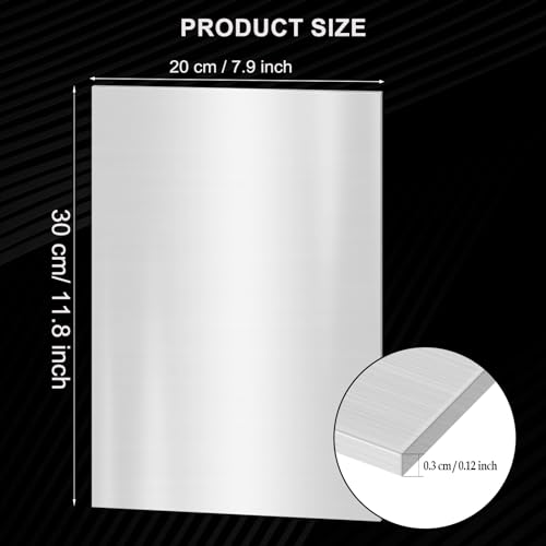 8 x 12 x 1/8 Inch 304 Stainless Steel Sheet - 1/8 inch (10 Gauge) Thickness Stainless Steel Shim Plate Metal Sheet for Kitchen DIY Craft Making (305 x 202 x 3 mm) - size: 8 x 12 inch