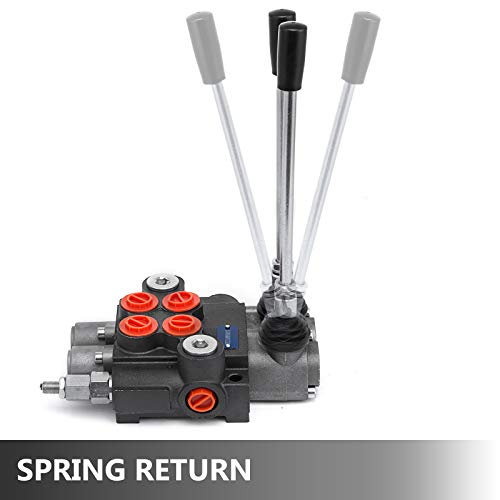 Vevor 2 Spool Hydraulic Directional Control Valve Double Acting Control Valve 11 GPM 3600 PSI SAE Port for Tractors Loaders Tanks Black