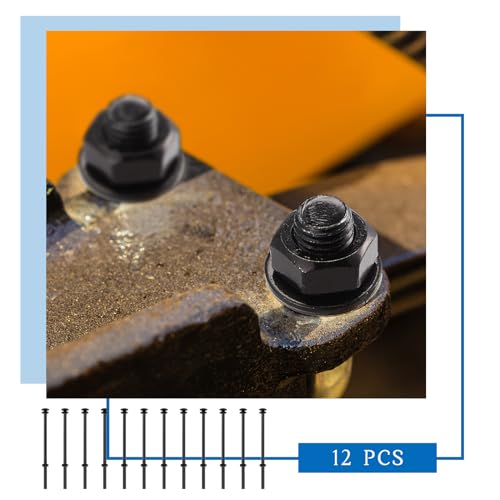 Zonon 12 Sets Carriage Bolt, Black, 1/2 x 10 Inch - color: Black, size: 1/2 x 10 Inch