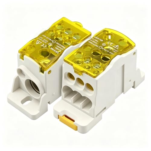 BORDSTRACT 690V 160A Yellow DIN Rail Distribution Box - color: Yellow, size: 160A