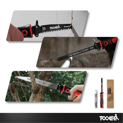 8-In-1 Multi Blades Hand Saw, Drywall, Hacksaw, Jab Saw & Wood Cutter Tool - color: 8-in-1 Red