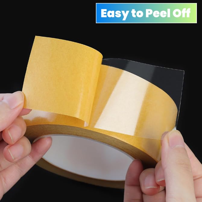 Ultra Thin Clear PET Double Sided Tape 2” x 82 Ft Strong Adhesive Removable No Residue Transparent Mounting Tape for DIY Crafts Office Home Decoration Industrial Fixing - size: 2" X 82 Ft