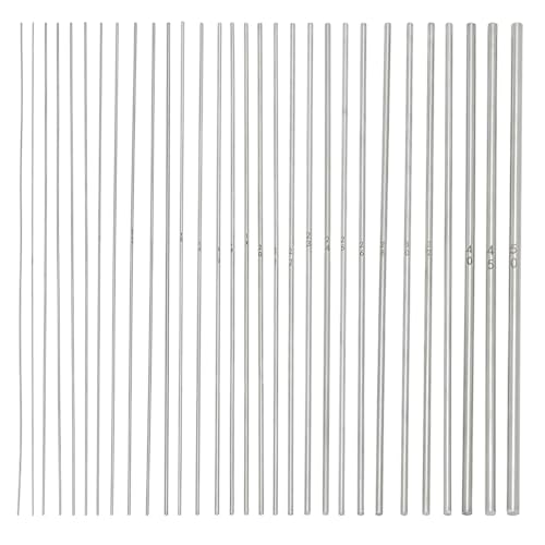 PH PandaHall 30 Sizes Mandrels for Jewelry Making Wire Wrapping Rods 0.5-5mm Carbon Steel Rod Solid Mandrel Dowels Round Metal Bar for DIY Craft Wire Wrap Forming Rings Coils Tools, 8.6 Inch Long