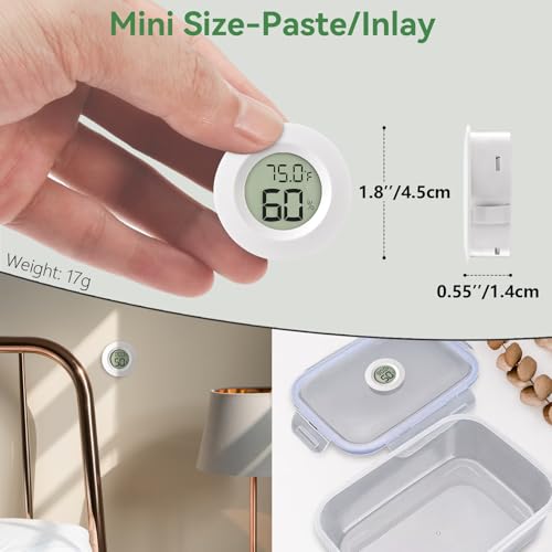 Atogou 2-Pack Mini Hygrometer & Thermometer, Indoor Digital Humidity Meter - color: White 2-pack