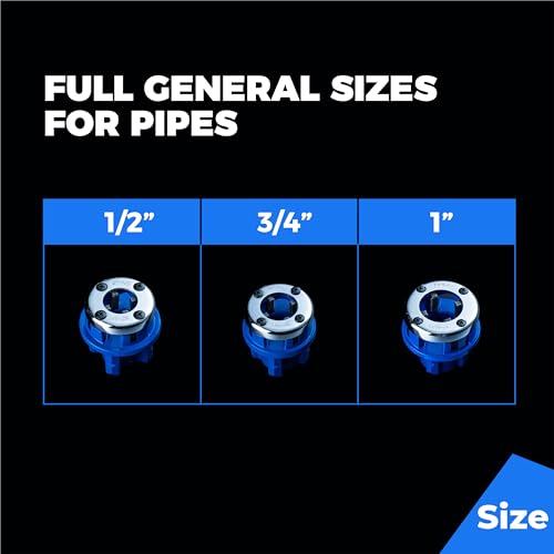 toolant Ratchet Pipe Threader Kit, NPT 1/2"-1", 3-Piece - size: 1/2"- 1" (3pcs)