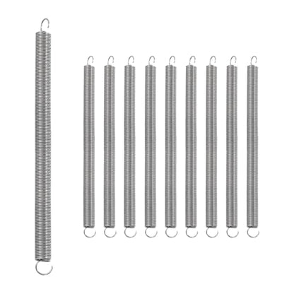 uxcell 10Pcs Stainless Steel Extension Spring Dual Hook 0.5mmWD, 5x80mmODxL - size: 0.5mm Wire,5mmx80mm(ODxL)