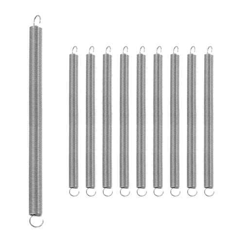 uxcell 10Pcs Stainless Steel Extension Spring Dual Hook 0.5mmWD, 5x80mmODxL - size: 0.5mm Wire,5mmx80mm(ODxL)