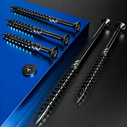 Wensilon 5/16 * 16" Black Deck Screws 10pcs 2lbs 8x400mm Lag Screws - color: Black, size: 5/16*16"