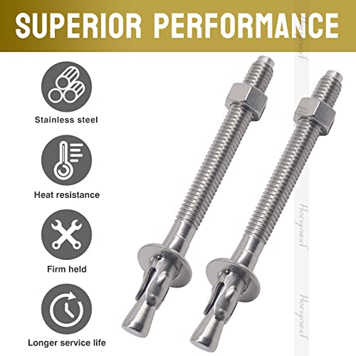 Concrete Anchors 3/8, Wedge Anchors for Concrete&Anchor Bolts - size: 3/8" x 4-1/2"