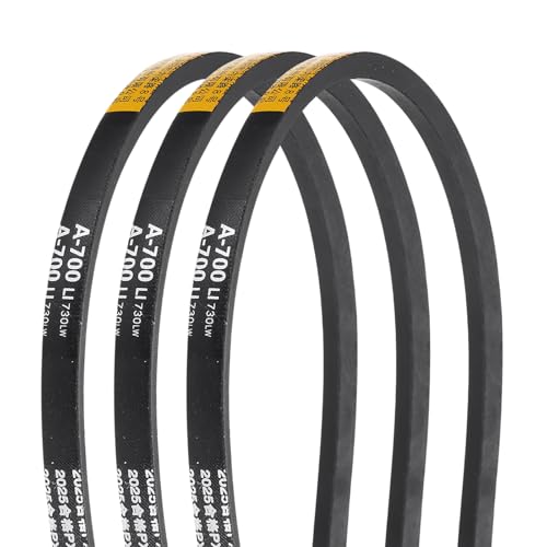 uxcell 3Pcs A700 Rubber V-Belt, 700mm Li x 13mm W x 8mm T, Classic Wrapped - size: A700