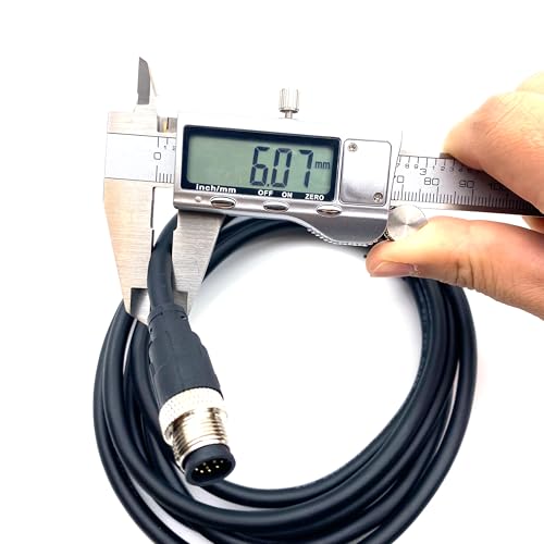 6.56ft M12 12 Pin Male Connector Cable, A Code Straight Molding Wire Male Aviation Sensor Electrical PVC Cable Industrial Molded Wire AWG26（2Meter） - size: 6.56ft