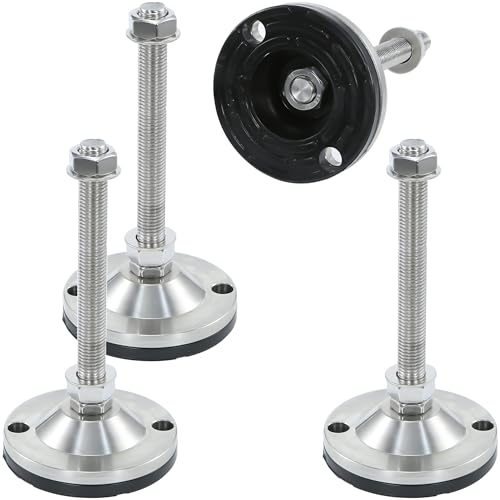 Heavy Duty 5000 lb Capacity Stainless Steel Adjustable Leveling Feet for Shelving,Machinery Devices, Workbench,Furniture,M16 Thread, 3.89inches Dia Base, Anti-Slip Nylon Pad - color: Black, size: B3.89in x M16 x H5.91in