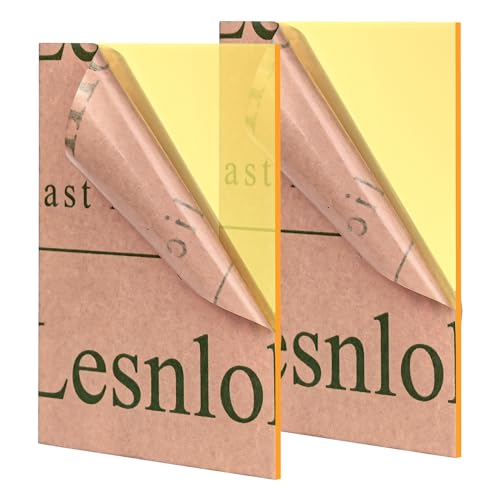 Fluorescent Yellow Acrylic Sheets 1/8 inch Thick 3mm 8 x 10 Clear Plexiglass Sheets,for Sign,Craft,Painting,Laser Cutting,DIY Display Projects… (8"x 10", Fluorescent Yellow, 2) - color: Fluorescent Yellow, size: 8"x 10"