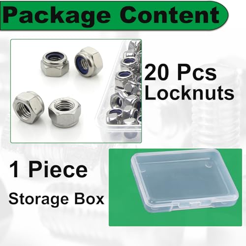 M8 1.25 Locknuts Metric Nylon Inserted Hex Lock Nuts - size: M8-Stainless Steel