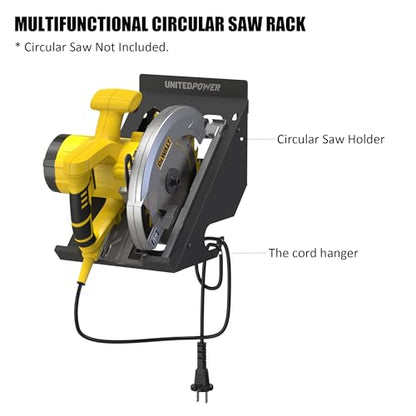 UNITEDPOWER Circular Saw Holder, Wall Mount Storage Rack Organizer for Workshop, Shed, Garage, Home, Fit Most of Circular Saw