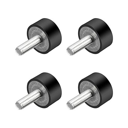 uxcell M6 Thread Rubber Mounts,Vibration Isolators,Cylindrical Shock Absorber with Studs 20 x 10mm 4pcs - size: M6x20x10mm